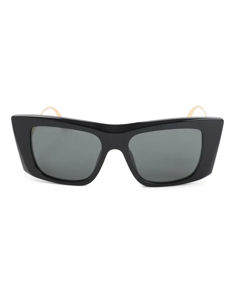 Dolce & Gabbana Eckige Sonnenbrille mit Logo-Schild - Grau Grau