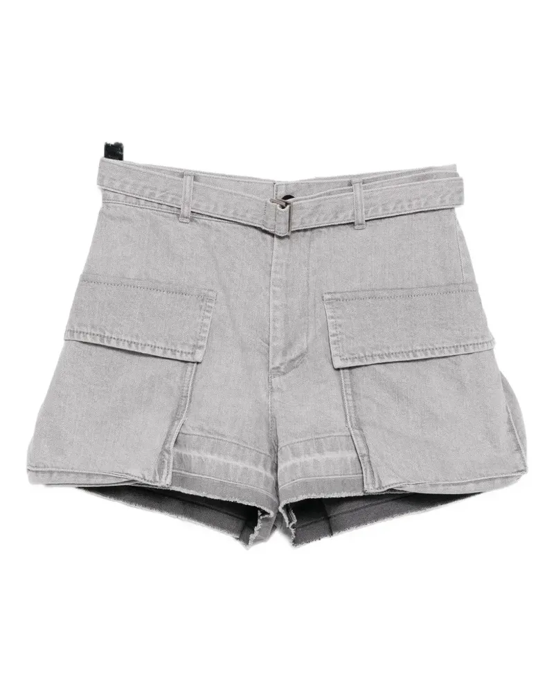 Sacai Jeans-Shorts mit Gürtel - Grau Grau