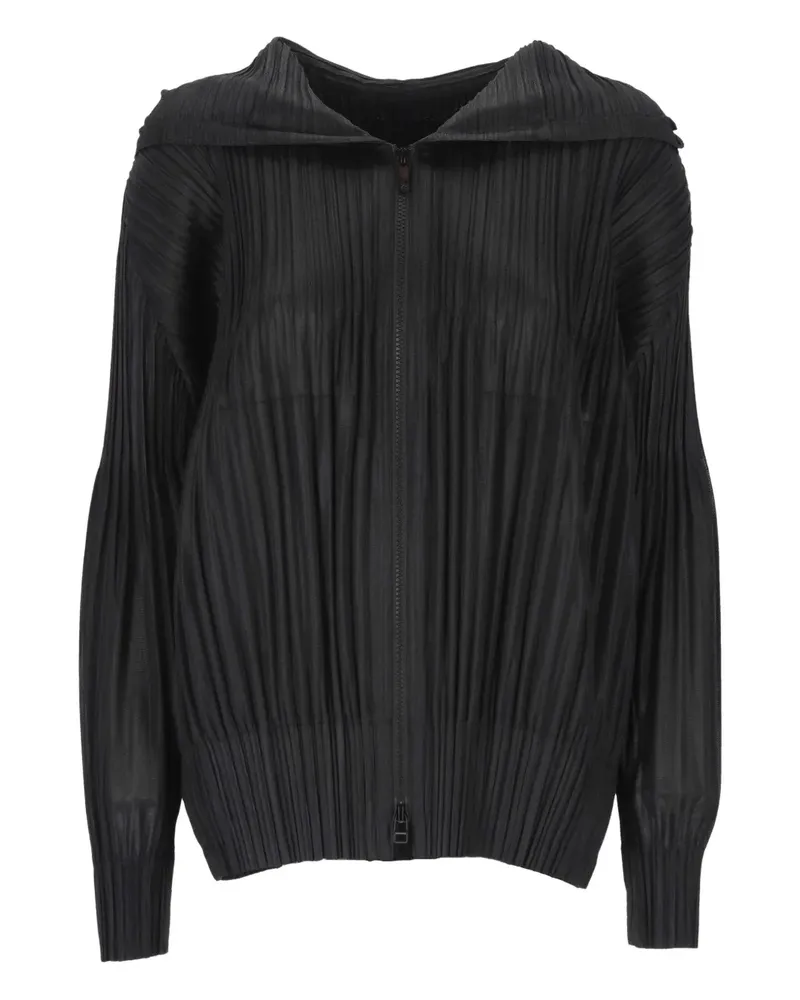 Issey Miyake pleated hoodie - Schwarz Schwarz