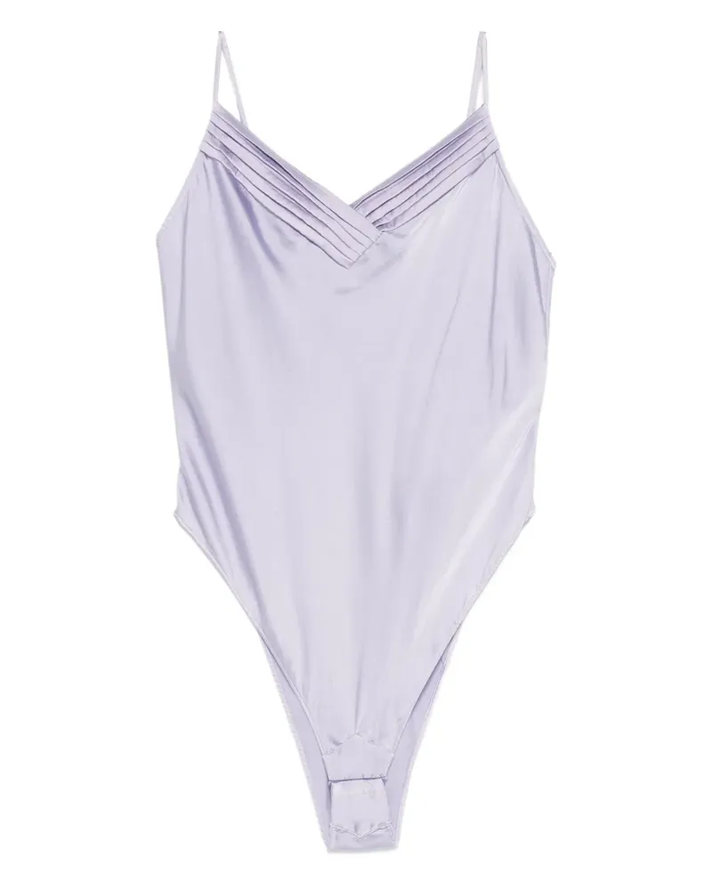 forte_forte Body mit V-Ausschnitt - Violett Violett