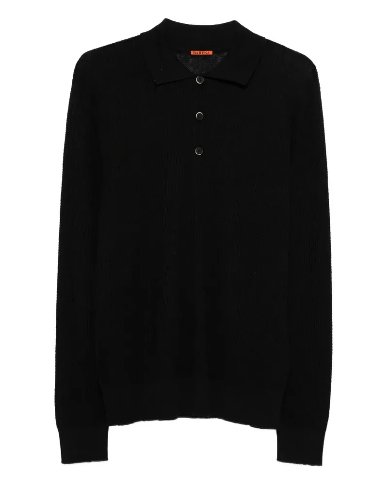 BARENA long-sleeve polo shirt - Schwarz Schwarz