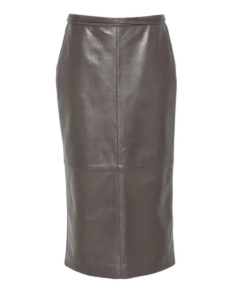 Alberta Ferretti Rock mit Lederbesätzen - Grau Grau