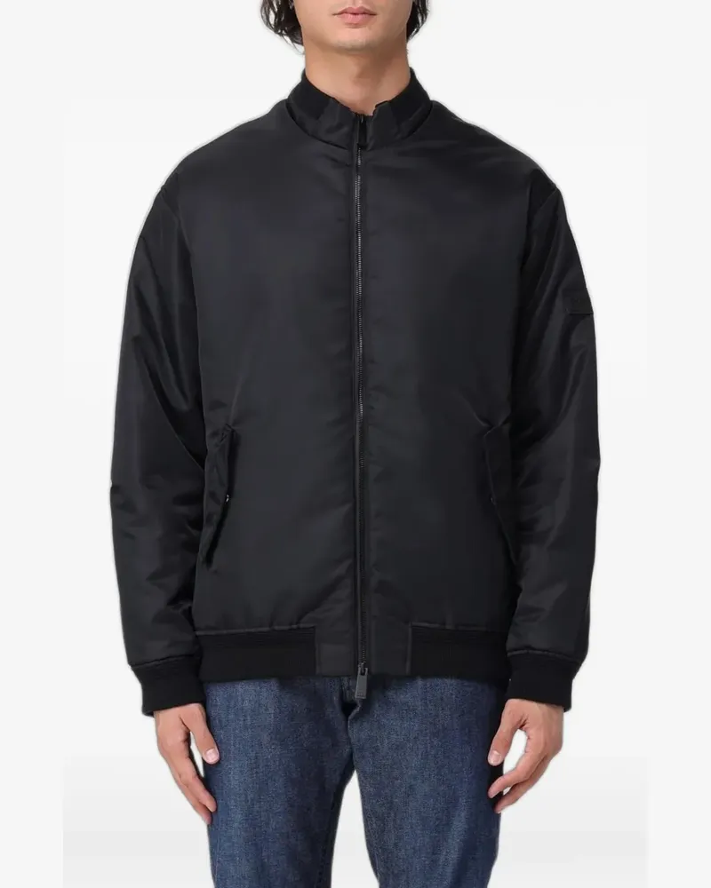 Premiata logo-patch zip-up bomber jacket - Schwarz Schwarz