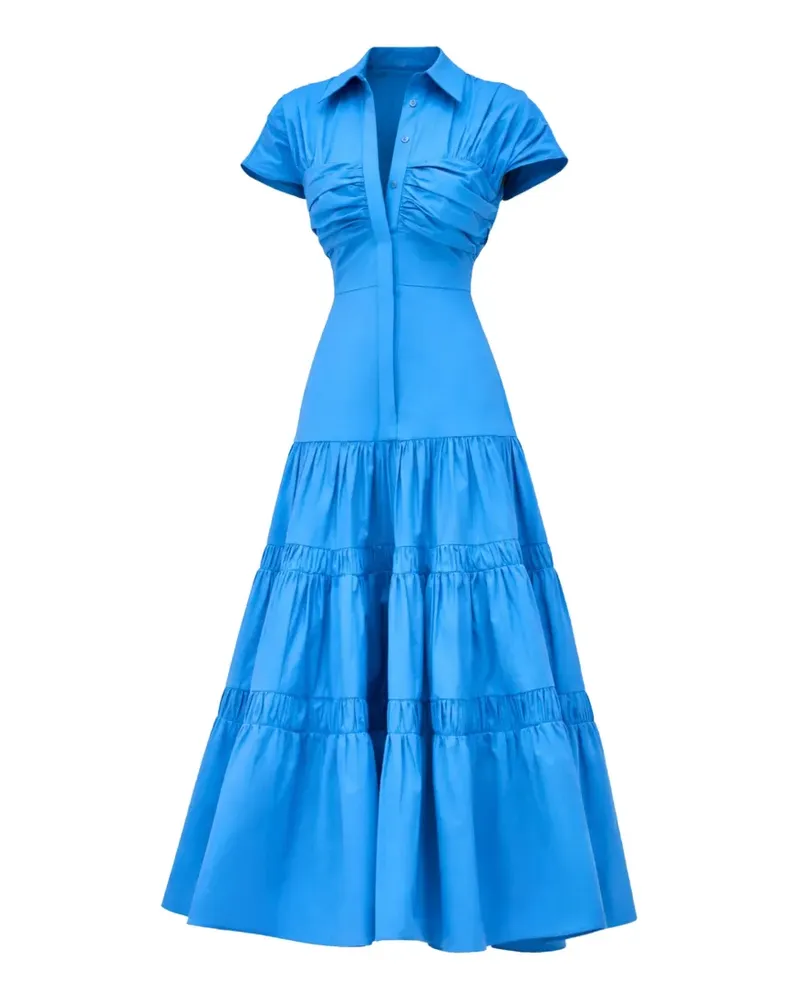 Alexis Gestuftes Carosini Kleid mit Rüschen - Blau Blau