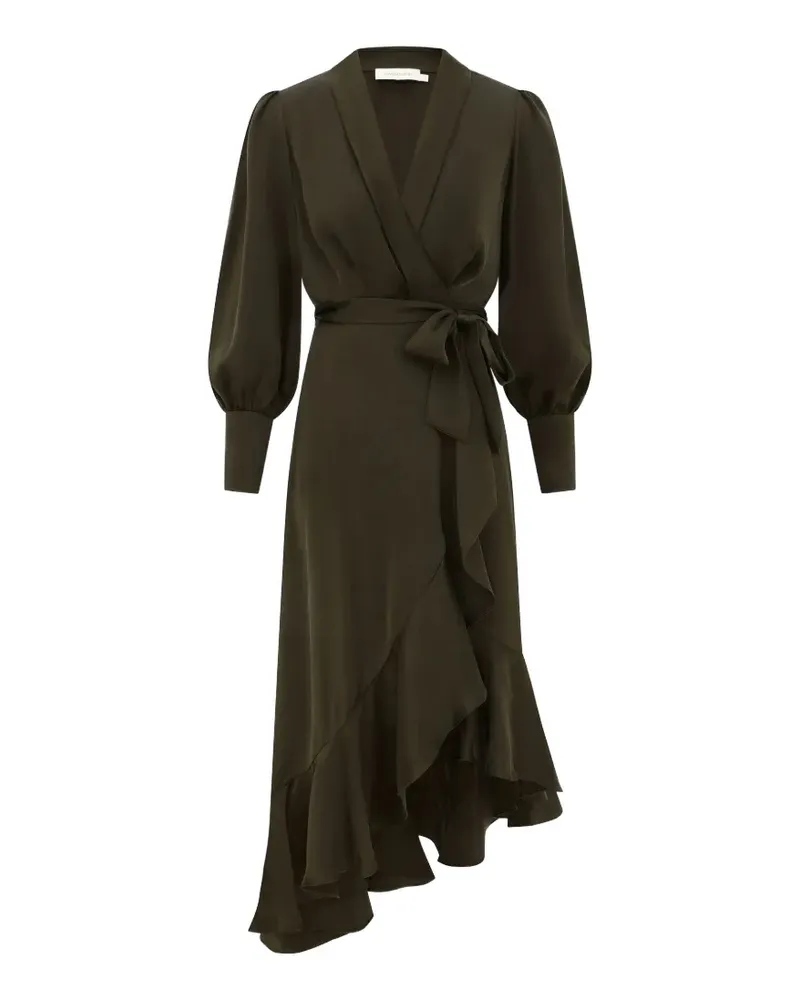 Zimmermann Midikleid im Wickelstil - Grün Grün