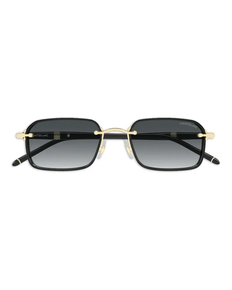 Montblanc Sonnenbrille mit eckigem Gestell - Schwarz Schwarz