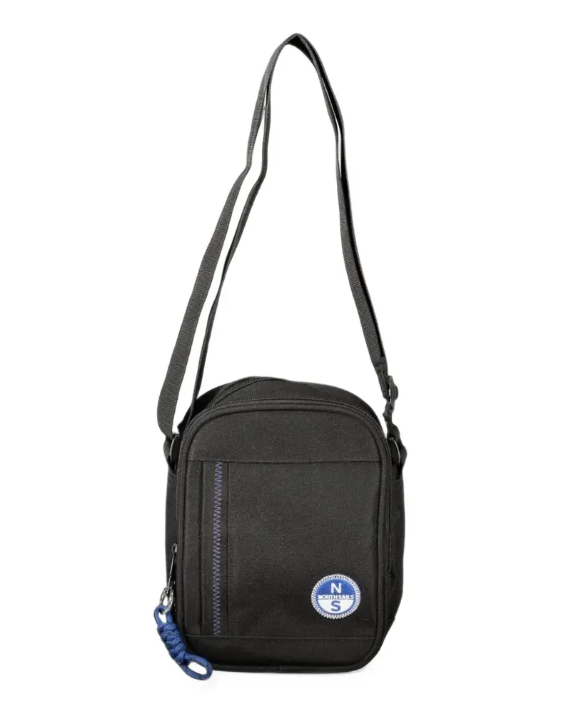 North Sails Schultertasche mit Logo-Patch - Schwarz Schwarz