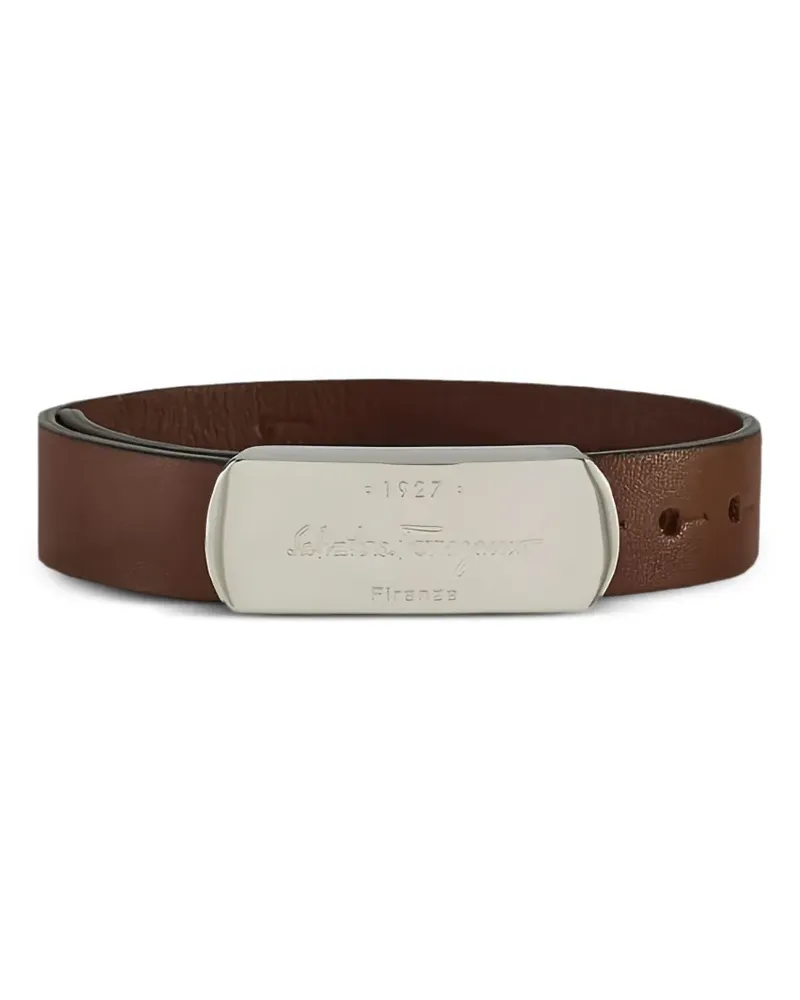 Ferragamo Armband mit Logo-Schild - Braun Braun