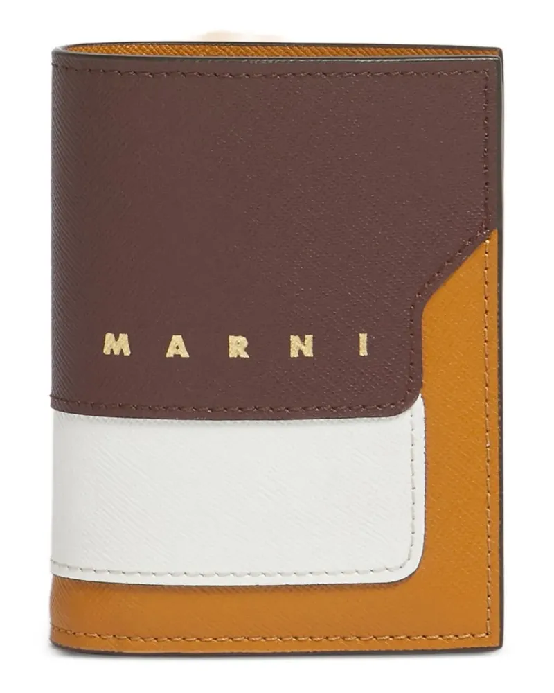 Marni Portemonnaie in Colour-Block-Optik - Braun Braun