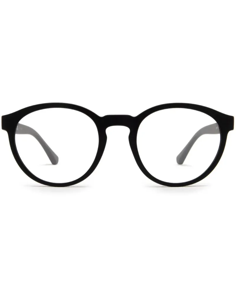 Emporio Armani Sonnenbrille mit rundem Gestell - Schwarz Schwarz