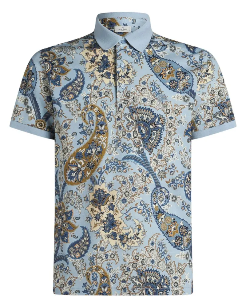 Etro Poloshirt mit Paisley-Print - Blau Blau
