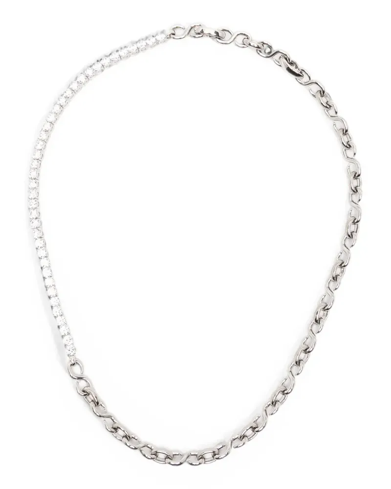 Swarovski Matrix Halskette mit Kristallen - Silber Silber