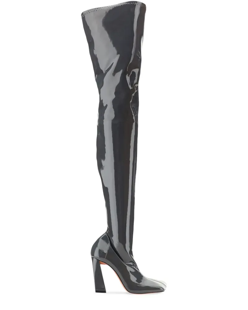 Amina Muaddi Marine Stiefel - Grau Grau