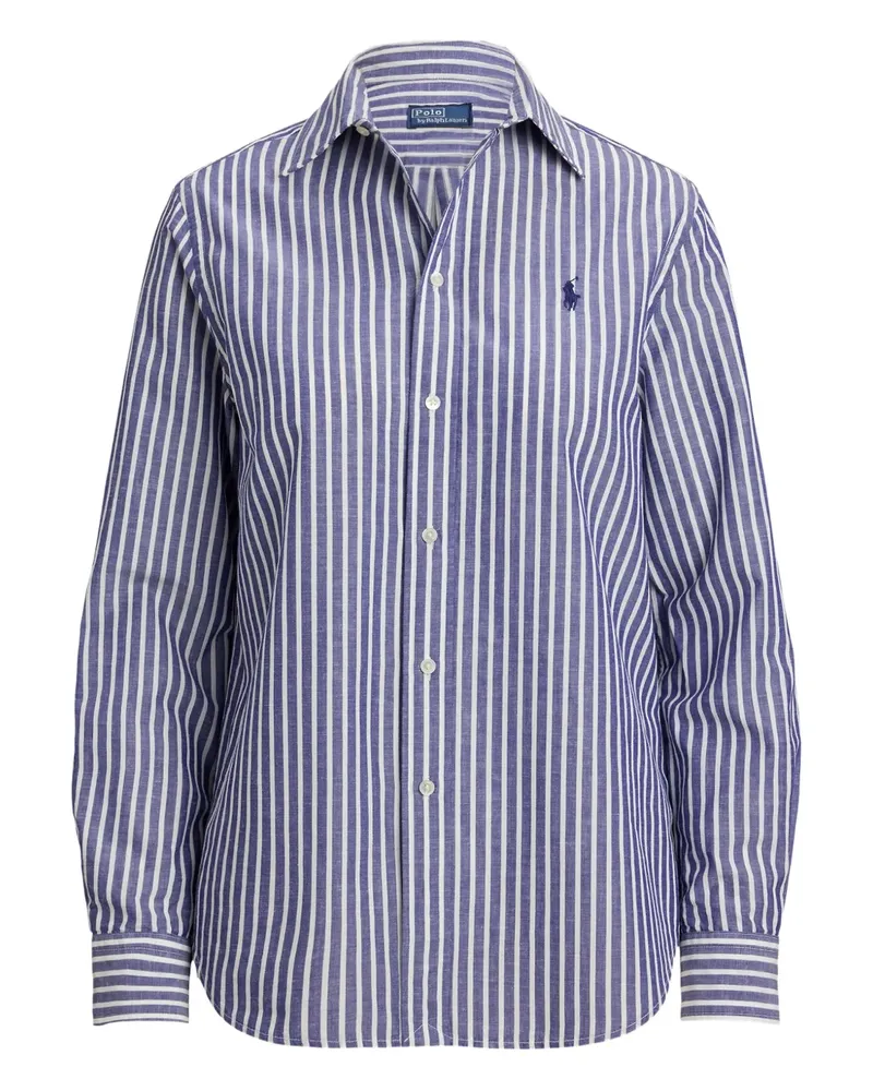 Ralph Lauren Gestreiftes Hemd mit Logo-Stickerei - Blau Blau