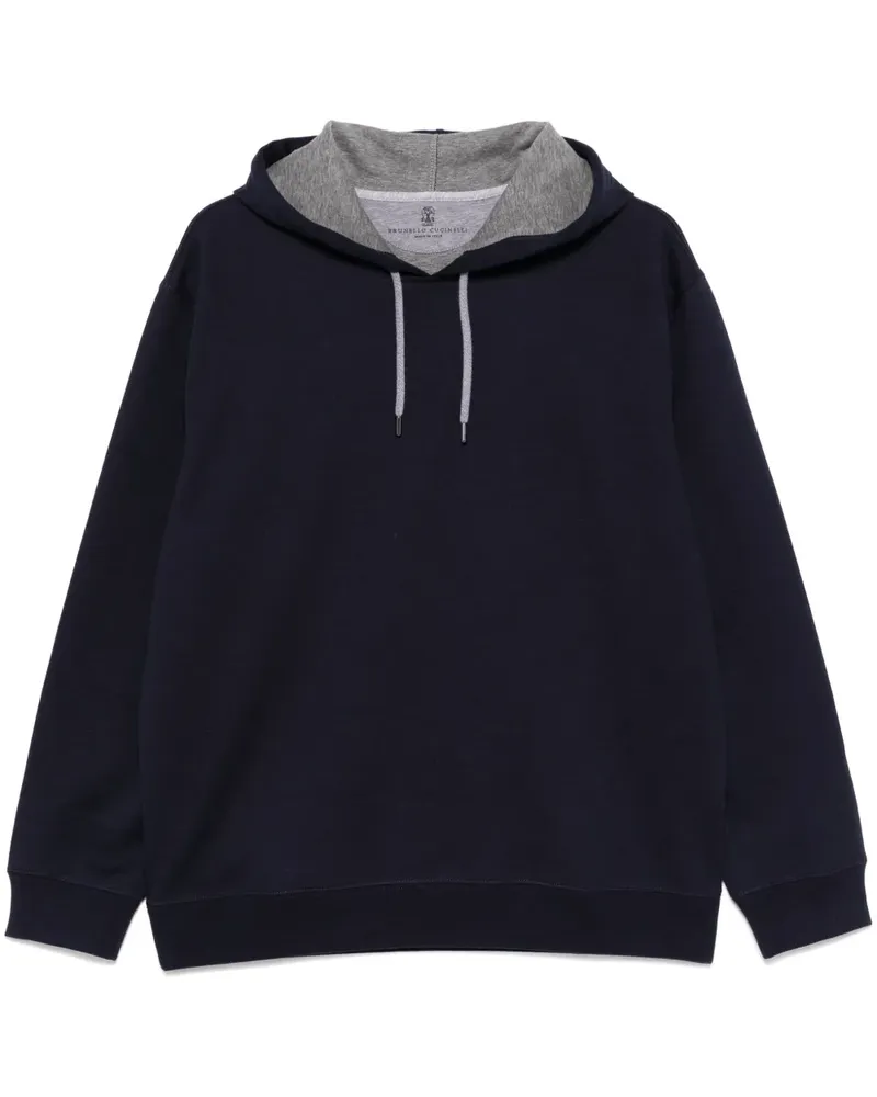 Brunello Cucinelli Jersey-Hoodie - Blau Blau