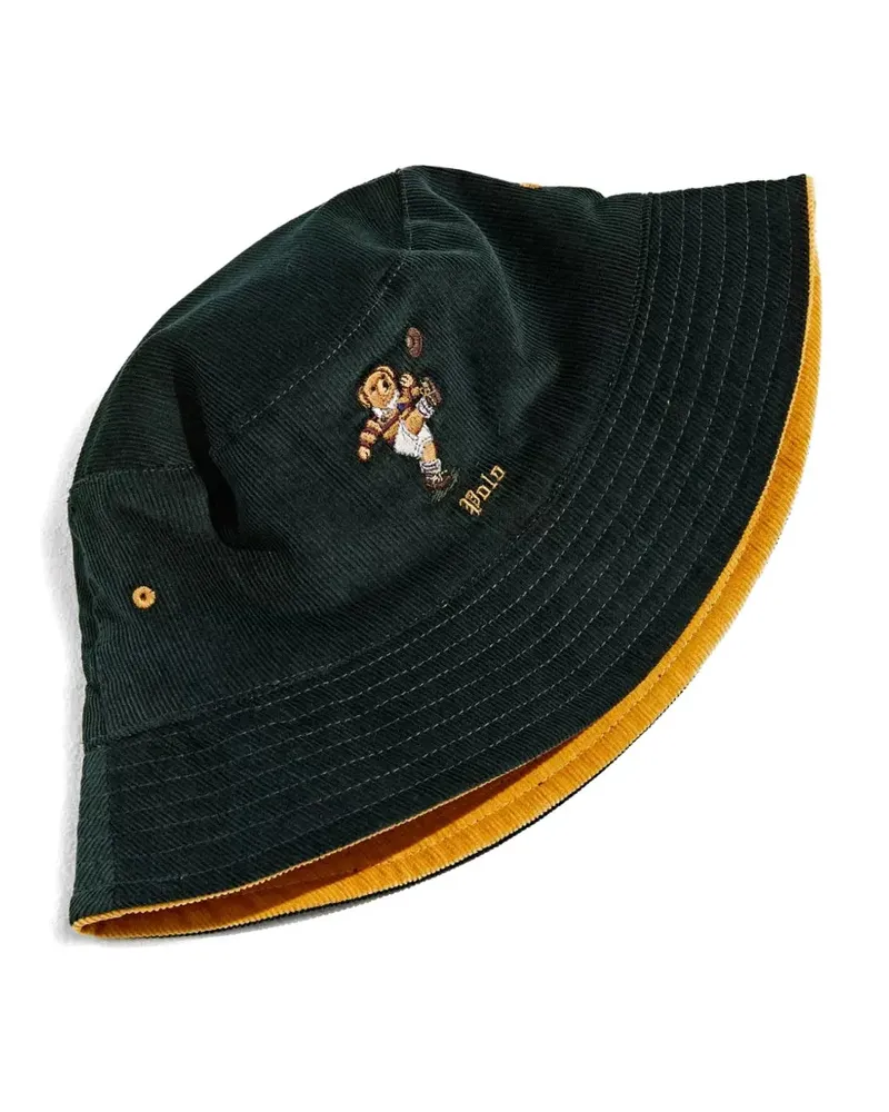 Ralph Lauren Fischerhut mit Bärenstickerei - Grün Grün