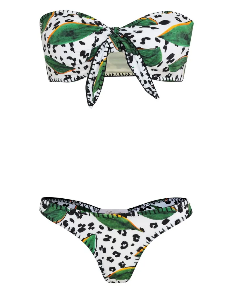 BRIGITTE Bikini mit Blumen-Print - Weiß Weiß