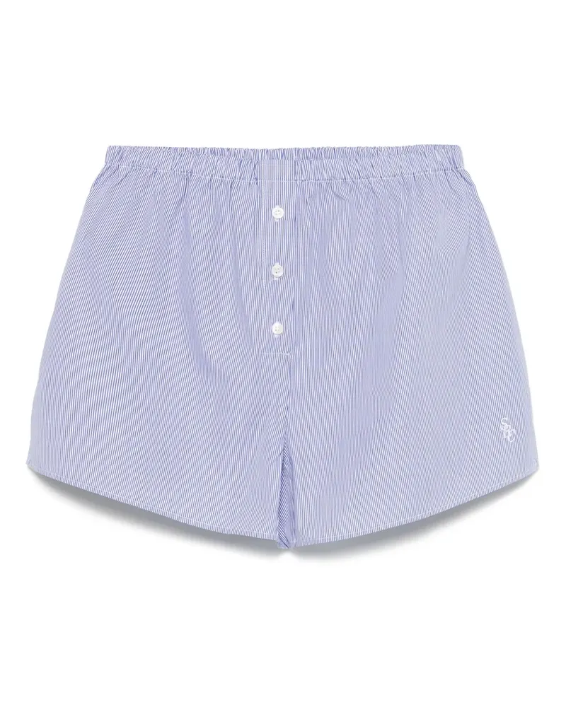 SPORTY & RICH Gestreifte Shorts - Blau Blau