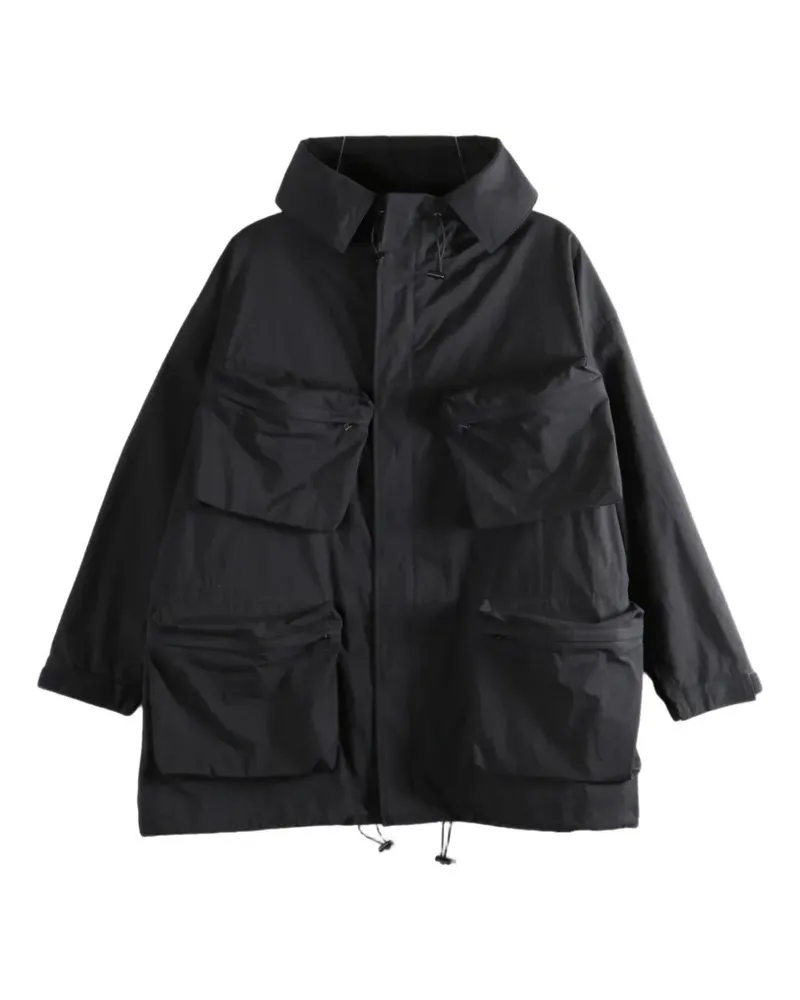 Yohji Yamamoto hooded multi-pocket coat - Schwarz Schwarz