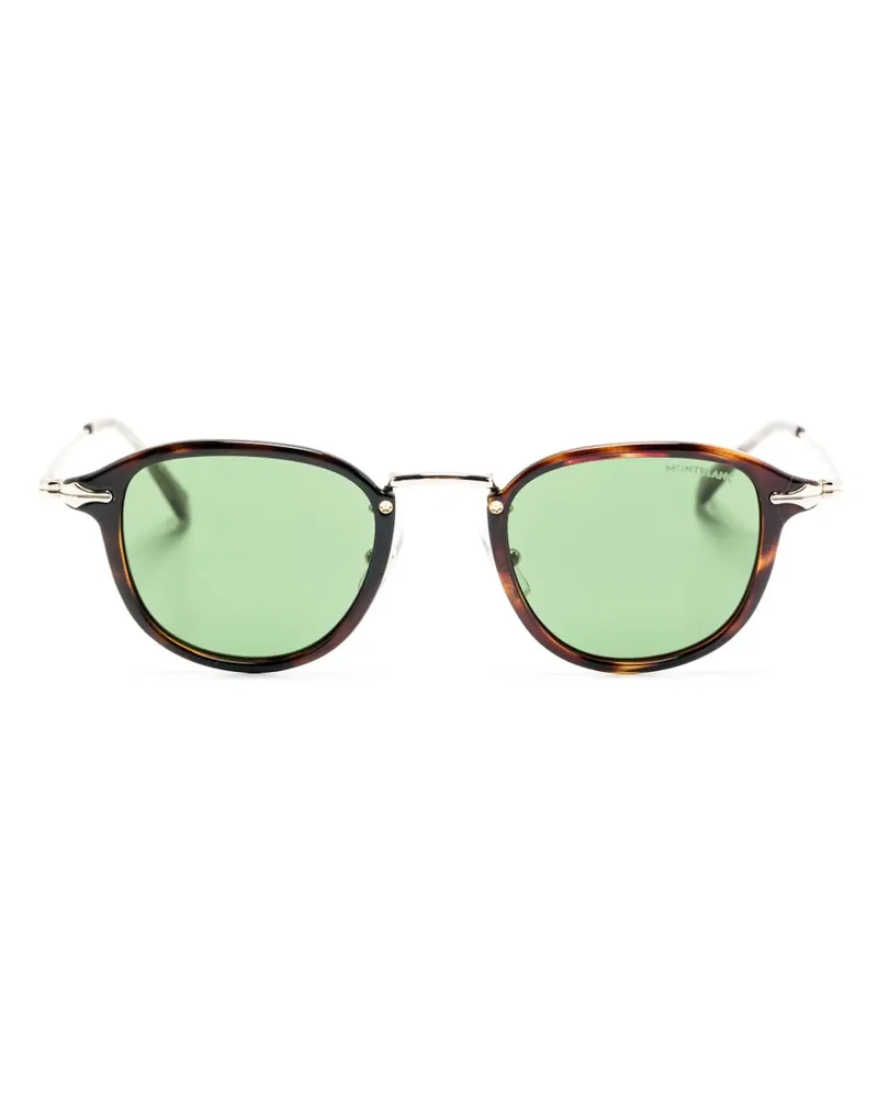 Montblanc Sonnenbrille mit eckigem Gestell - Silber Silber