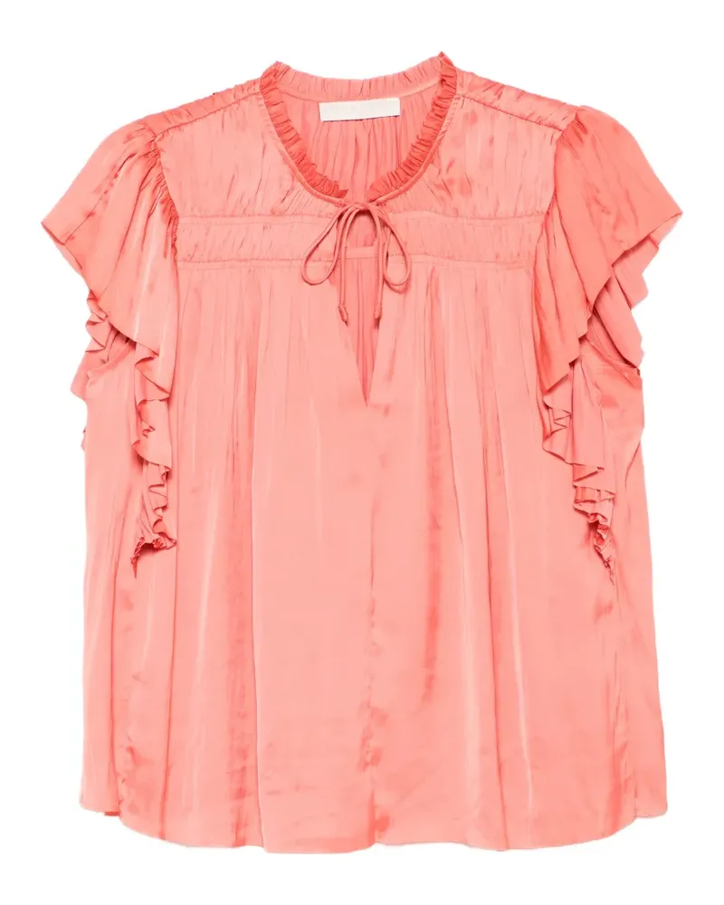 Ulla Johnson Agosta ruffled tie top - Rosa Rosa