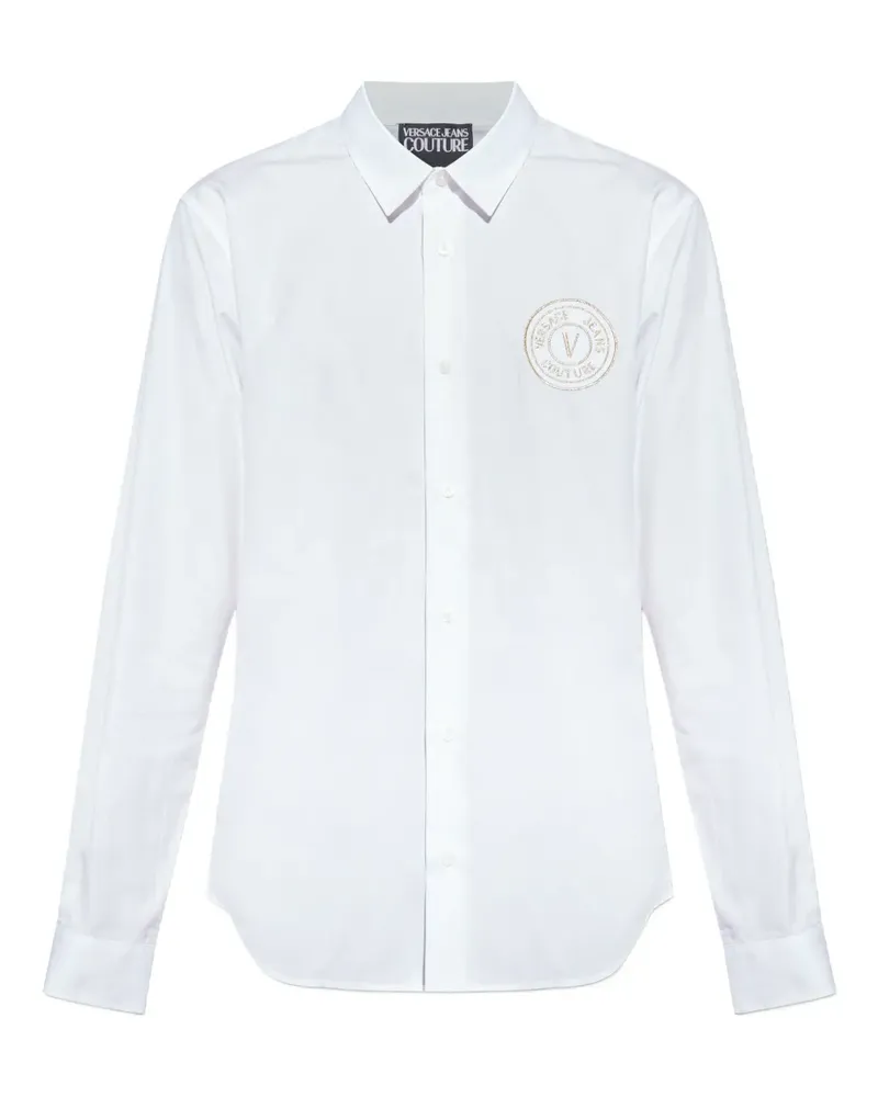 Versace Jeans Hemd mit Logo-Stickerei - Weiß Weiß