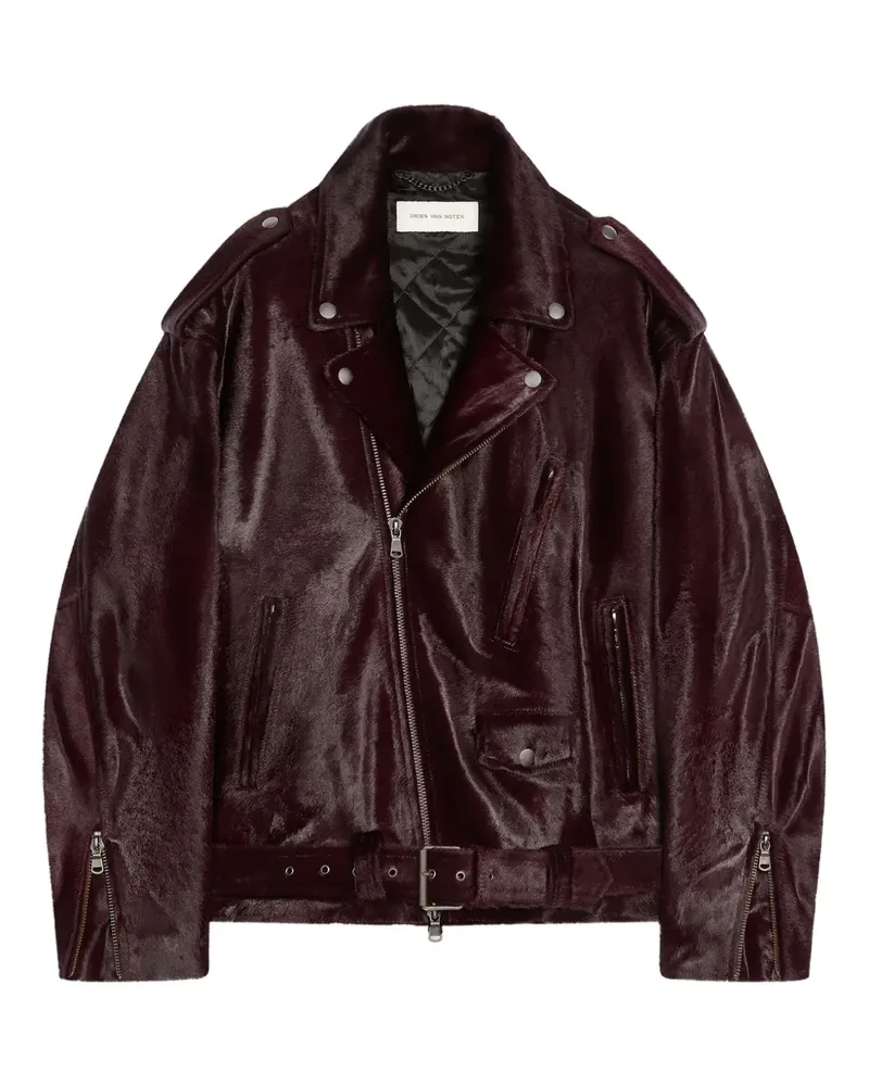 Dries van Noten Bikerjacke mit Gürtel - Rot Rot