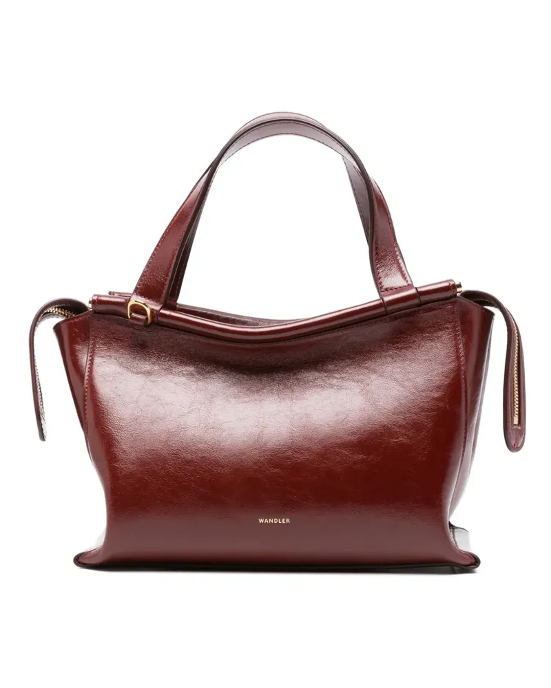 WANDLER patent-finish leather tote bag - Rot Rot
