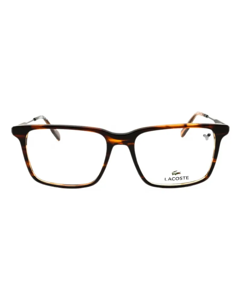Lacoste tortoiseshell-effect rectangle-frame glasses - Braun Braun