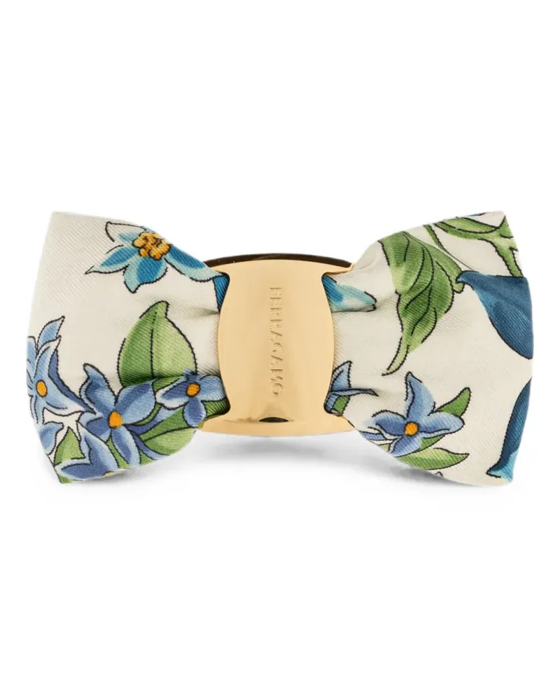 Ferragamo spring-print Vara bow hair clip - Nude Nude