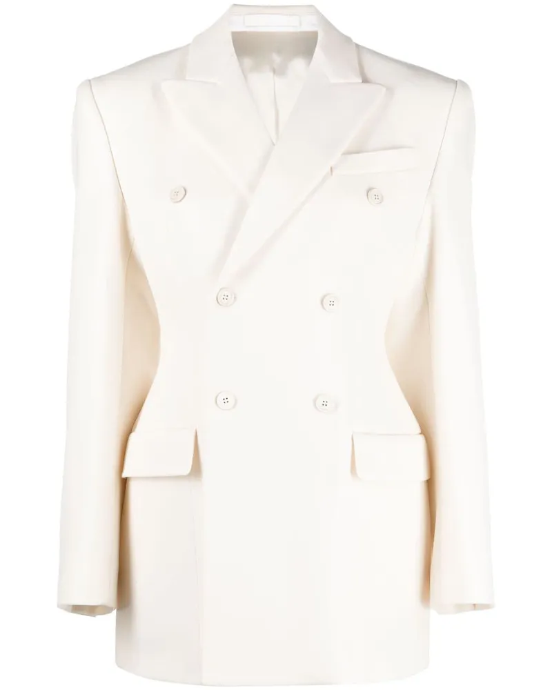 WARDROBE.NYC Doppelreihiger Blazer - Nude Nude