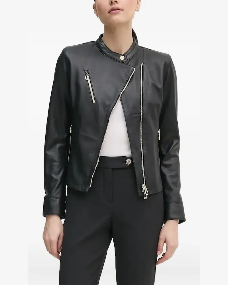 JOOP! Asymmetrische Lederjacke - Schwarz Schwarz