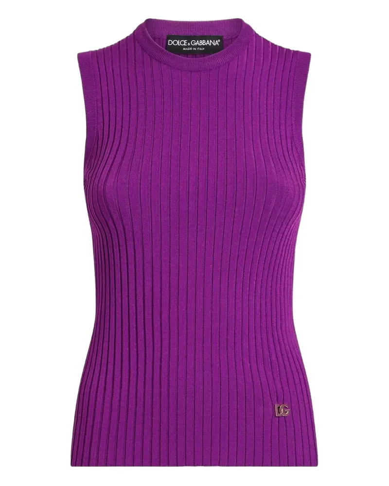 Dolce & Gabbana Top mit Logo-Schild - Violett Violett