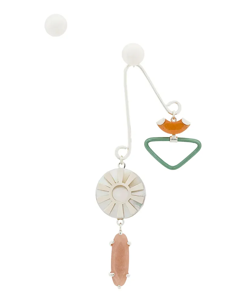 Wouters & Hendrix Technofossils' Ohrringe mit Aventurin und Süßwasserperlen - Metallic Metallic