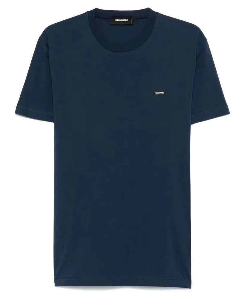 Dsquared2 T-Shirt mit Logo-Schild - Blau Blau