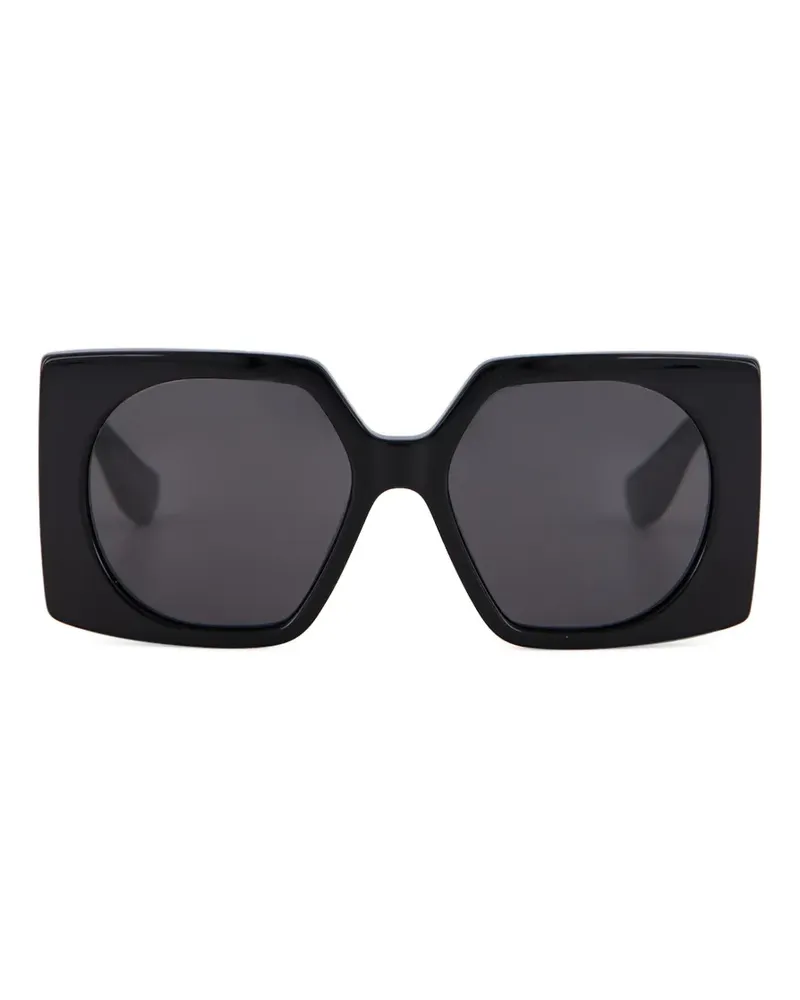 Valentino Garavani V-logo geometric-frame sunglasses - Schwarz Schwarz