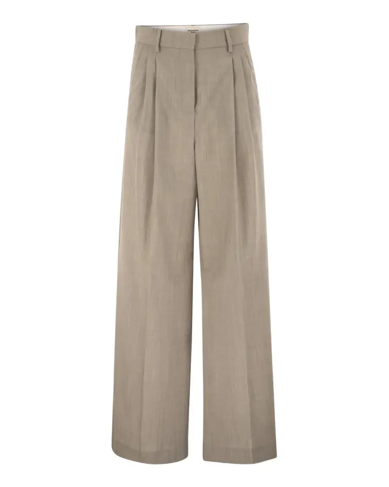 Max Mara OVVIO Hose mit Gürtelschlaufen - Grau Grau
