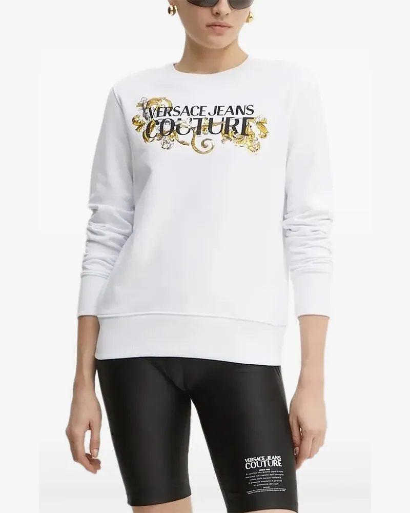 Versace Jeans Sweatshirt mit Pailletten - Weiß Weiß