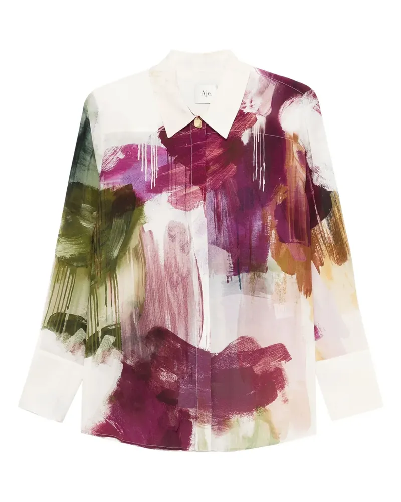 Aje. Atomic button print shirt - Nude Nude