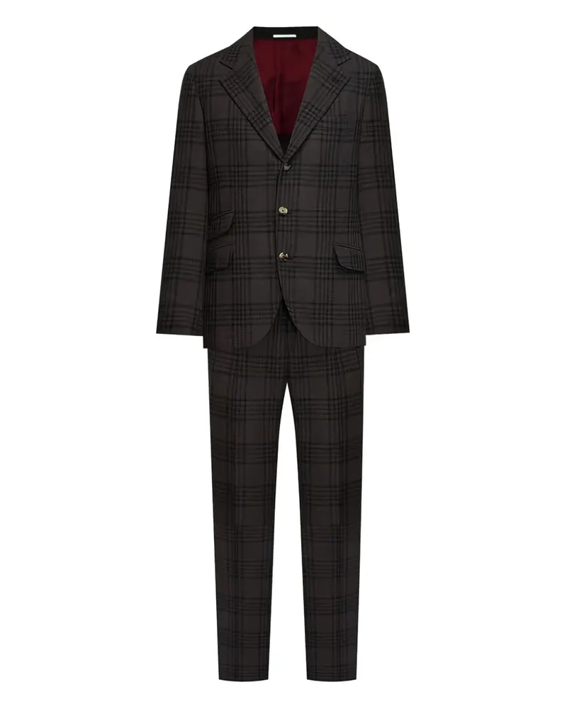 Brunello Cucinelli single-breasted plaid suit - Braun Braun