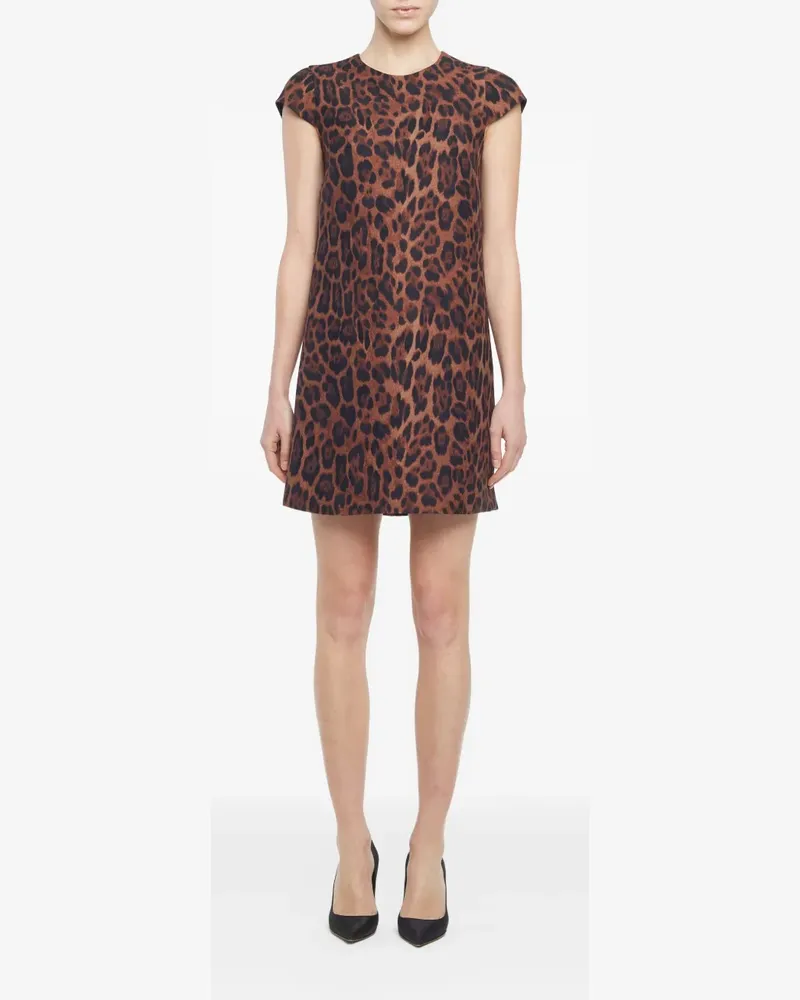 Adam Lippes Izzy leopard-print mini dress - Braun Braun
