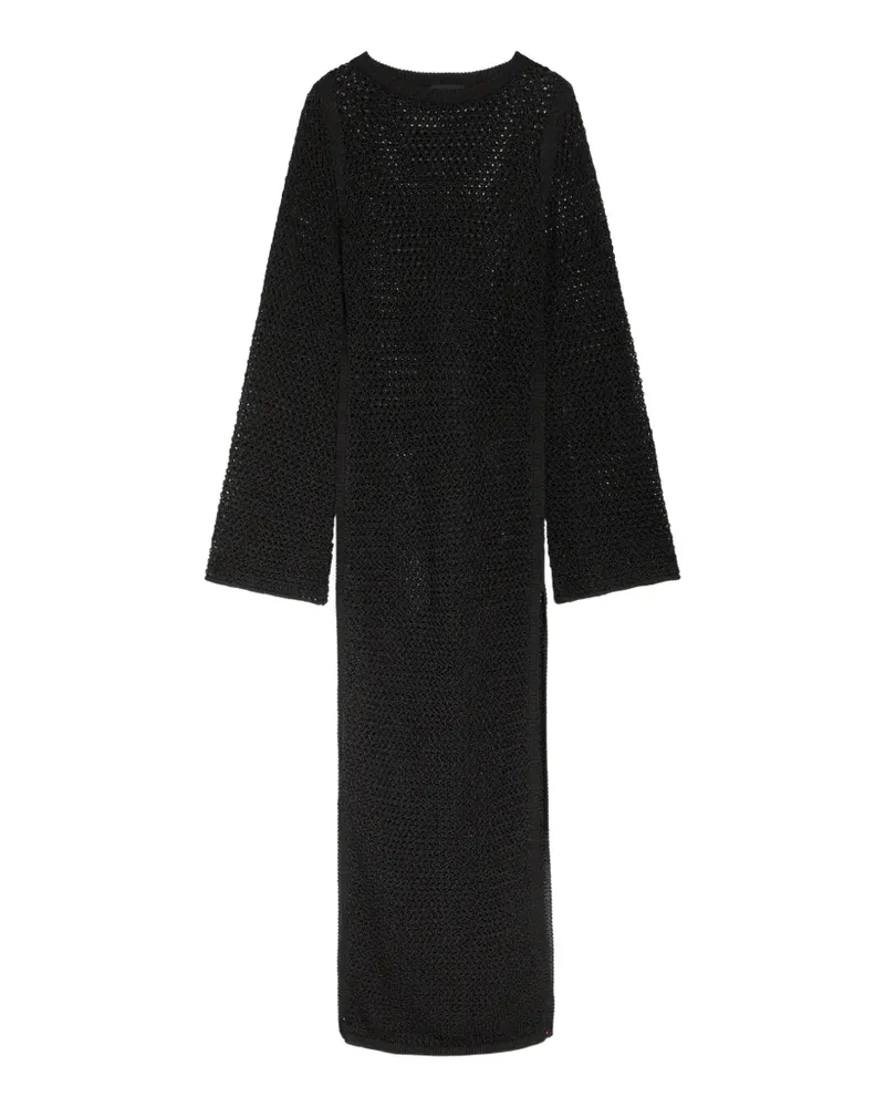 Delos open-knit long-sleeve maxi dress - Schwarz Schwarz