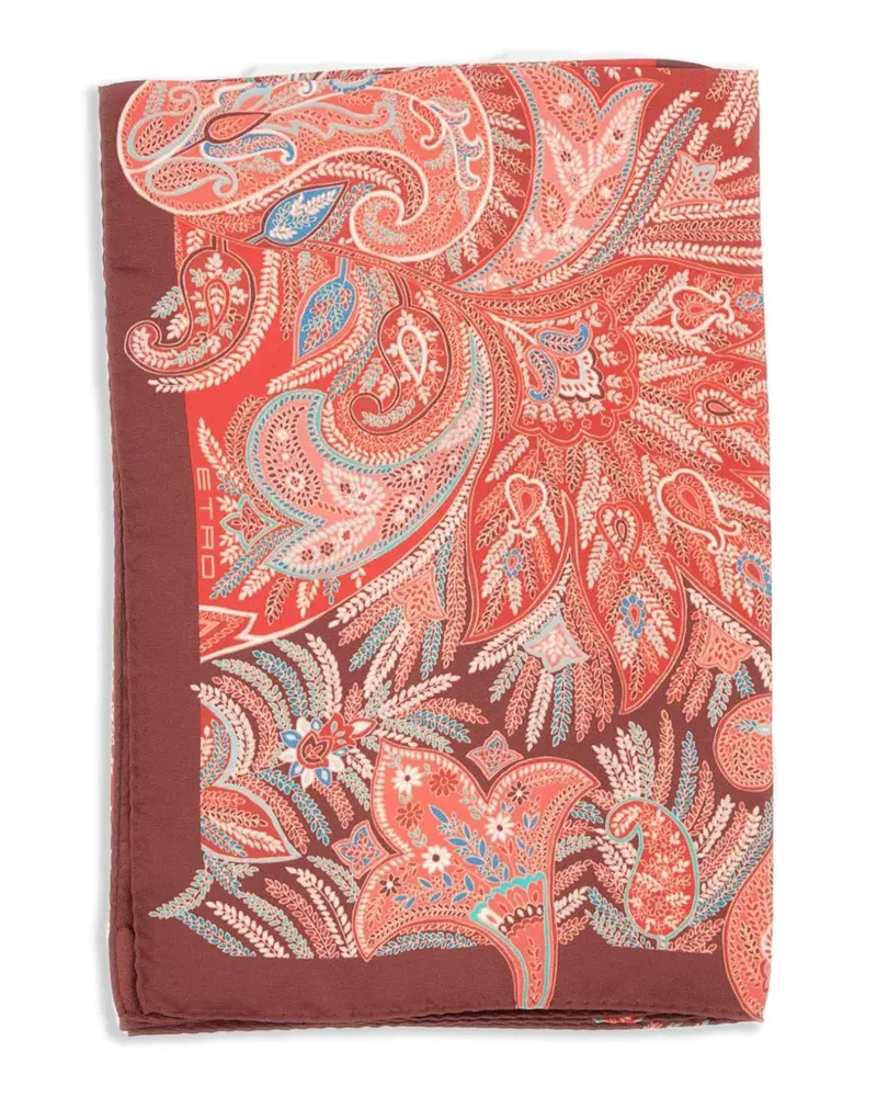 Etro Schal aus Seide mit Paisley-Print - Rot Rot