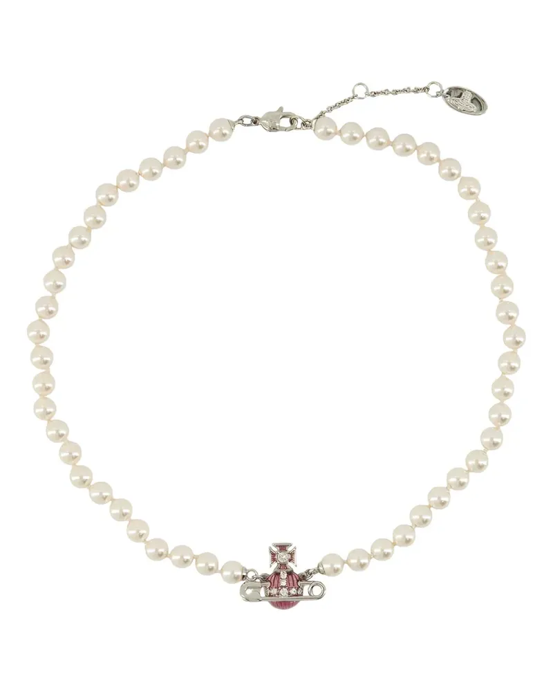 Vivienne Westwood Kitty Halskette mit Perlen - Silber Silber