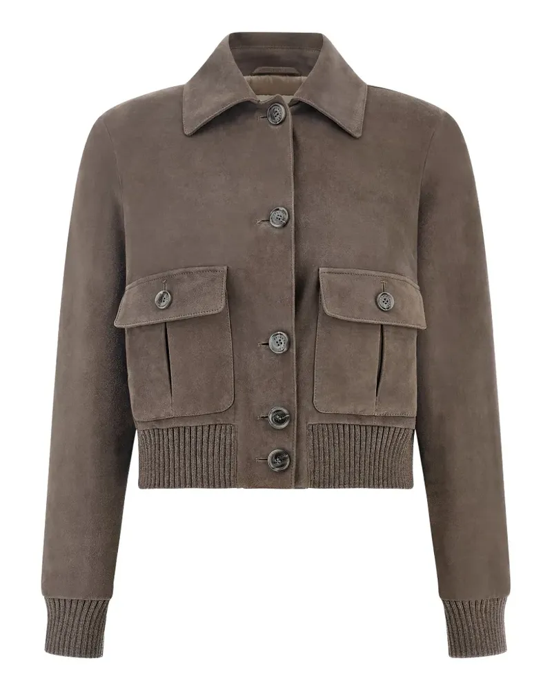 Paul & Shark Aqualeather Wildlederjacke - Grau Grau