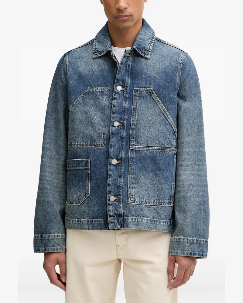 AllSaints Exile Jeansjacke mit Kontrastnähten - Blau Blau