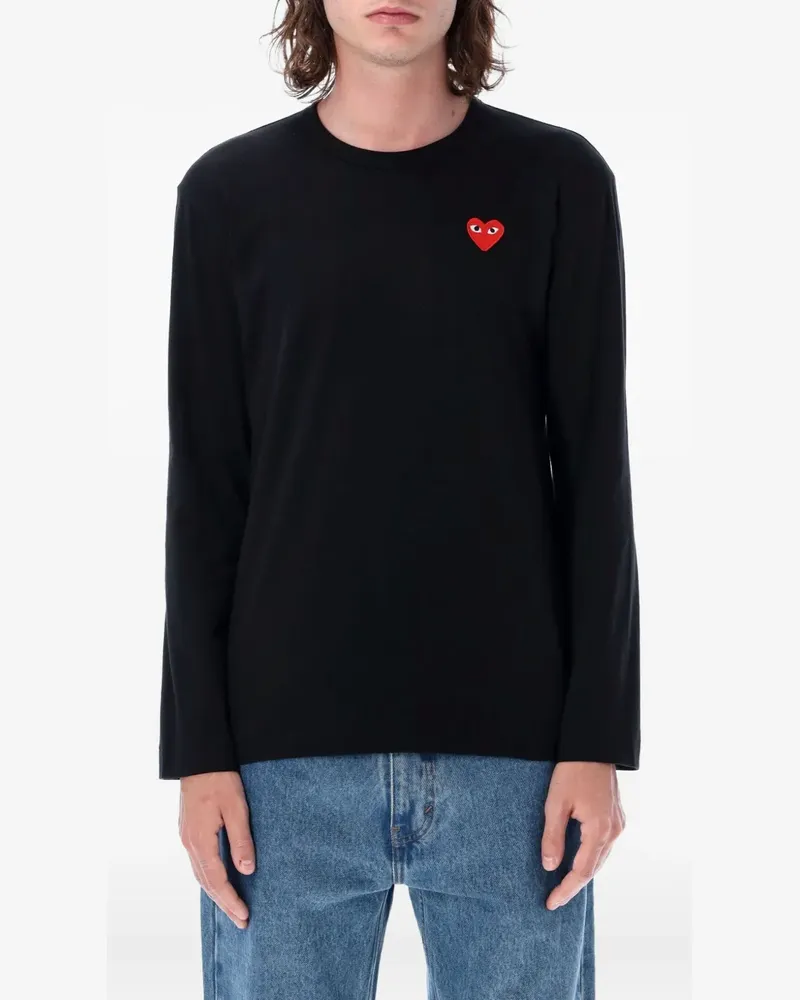 Comme des Garçons Langarmshirt mit Herz-Motiv - Schwarz Schwarz