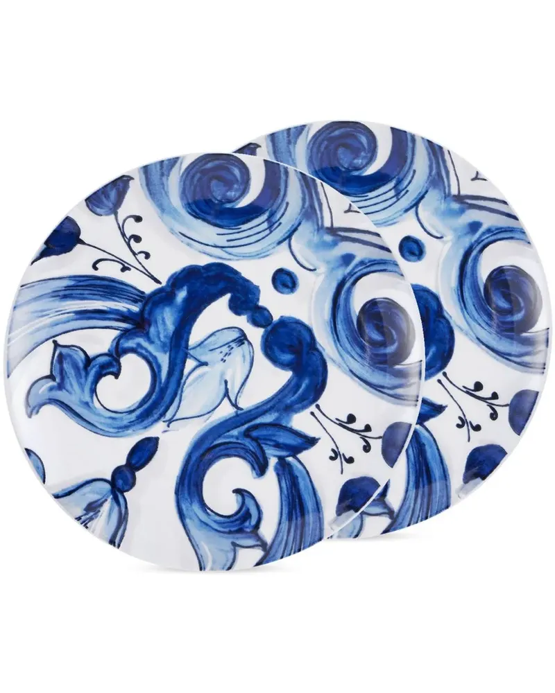 Dolce & Gabbana Casa Brotteller mit mediterranem Muster - Blau Blau