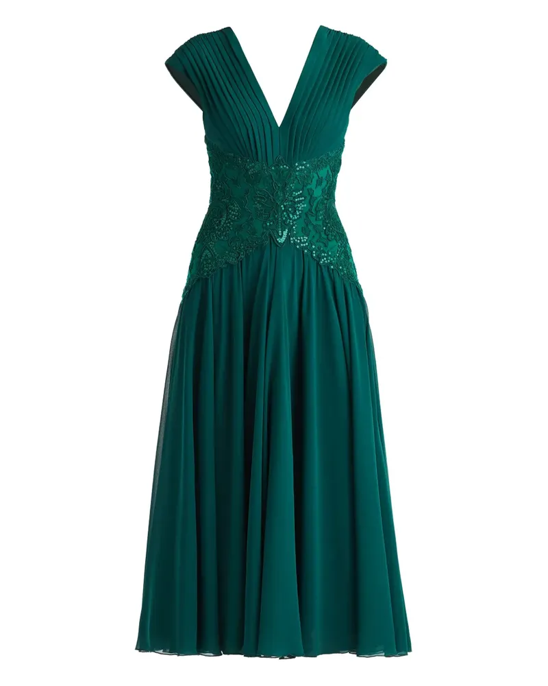 Tadashi Shoji Plissiertes Midikleid mit Pailletten - Grün Grün