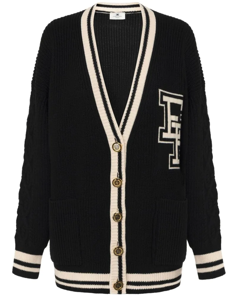 Elisabetta Franchi Cardigan mit V-Ausschnitt Schwarz